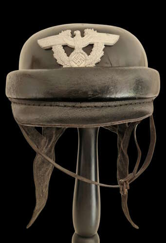 Early III Reich Metropolitan issue Polizei Motorcyclist Crash Helmet by ErEl.