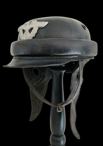 Early III Reich Metropolitan issue Polizei Motorcyclist Crash Helmet by ErEl.
