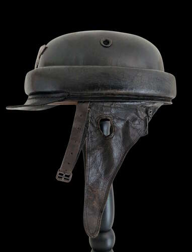 Early III Reich Metropolitan issue Polizei Motorcyclist Crash Helmet by ErEl.