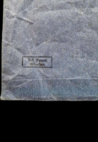 Rare Blue Packet for the War Merit Cross Second Class without Swords by Jakob Bengel.