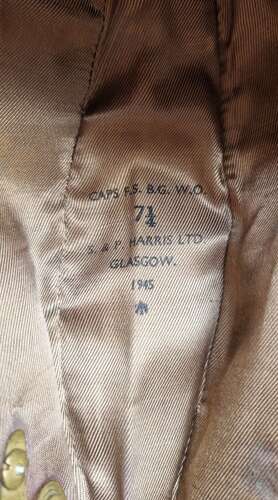 RAF Officer's Field Service Cap Size 7 1/4 1945 Dated.