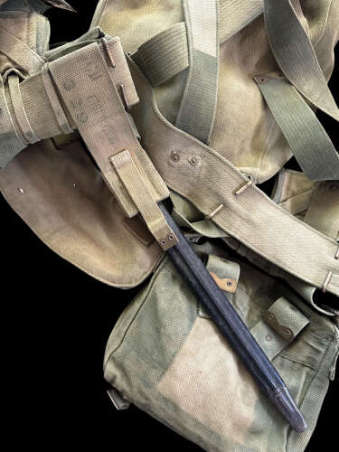Complete Set of WW1 British 1908 Pattern Webbing with Entrenching Tool and 1907 Bayonet.
